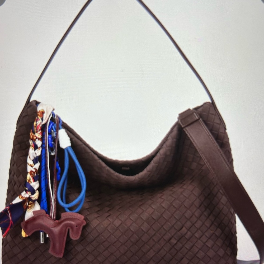 Chic Dark Brown Woven Hobo Bag